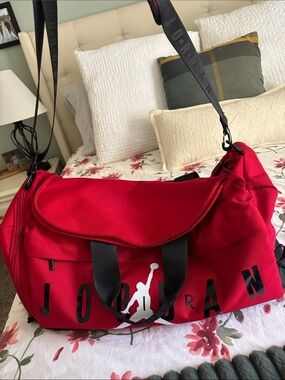 Jordan Red Duffel with Black Trim and White Jumpman